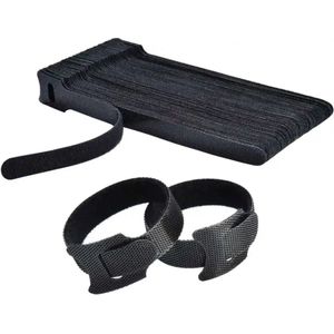 100X - Velcro - Klittenband - Kabelbinders - Kabel Organiser - Kabel Management - Tie Wraps - Hersluitbaar - Tie-rap - Trekbandje - Bundelbandje - bindbandje - Snelbinder - 20x200MM - Zwart - Heavy duty