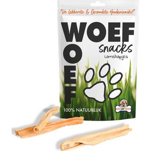 Woef Woef Snacks Hondensnacks Lamskophuiden - 0.50 KG - Kauwsnacks - Gedroogd vlees - Lam - honden vanaf 8kg - Geen toevoegingen