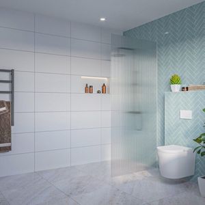 Fortifura Galeria Inloopdouche - ribbel glas - 90x200cm - 8mm - nano - blind inbouw profiel