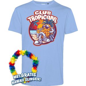 T-shirt Tropical Holiday | Toppers in Concert 2024 | Club Tropicana | Hawaii Shirt | Ibiza Kleding | Lichtblauw | maat XS