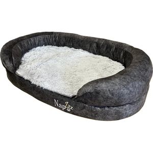 NapZZZ Hondensofa Ovaal 120*80*25 Eco Antraciet