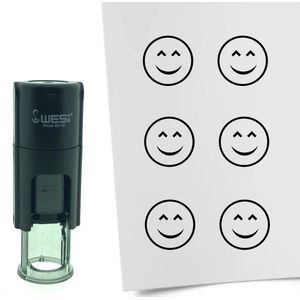 CombiCraft Stempel Smiley Content 10mm rond - zwarte inkt