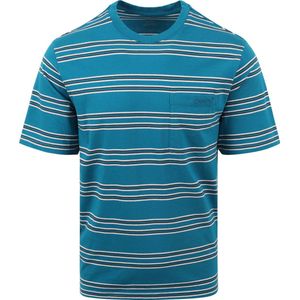 Levi's - Pocket T-Shirt Blauw Streep - Heren - Maat L - Regular-fit