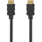 Nedis High Speed ​​HDMI-Kabel met Ethernet - HDMI Connector - HDMI Connector - 4K@30Hz - ARC - 10.2 Gbps - 2.00 m - Rond - PVC - Zwart - Envelop