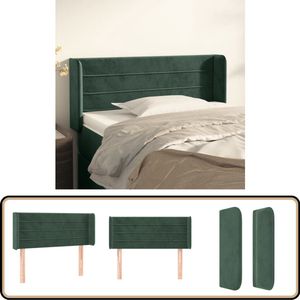 vidaXL Hoofdbord met randen - Fluweel Donkergroen Hoofd Bord Retro - Hoofdbord Vintage - Velvet Hoofdbord - Donkere Groene Meubels - Kamer Decoratie