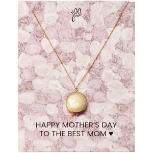 Moederdagketting Medaillon Roos - To my beautiful mom - Goud - Cadeautip - verstelbaar - RVS