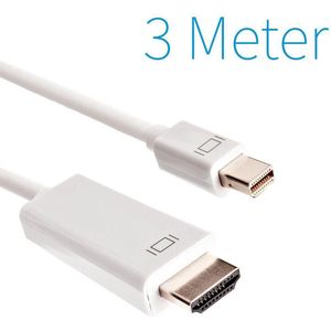 Supersnelle GOLD PLATED Mini Displayport (Thunderbolt) Naar HDMI Kabel / Adapter / Converter Mini Display Port To HDMI (Male) Voor Apple / Mac / Macbook - 3 meter