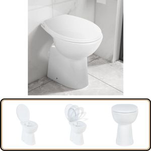 Verhoogd Randloos Toilet 7 cm Wit - Soft-Close Randloos Toilet - Keramiek Toilet - Toilet Met Soft Close - Verhoogd Toilet - Toilet Voor Senioren