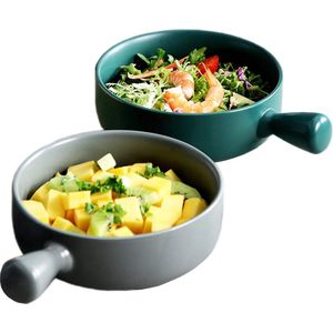 Soepkommen met Handvat Kom Soeppan Geschikt voor Rundvleespan, Fruitsalade, Havermout, Magnetron en Ovenbestendig (Pak van 2)