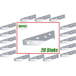 AMIG 3D Hoekverbinder - Set van 20 Stuks - Versterkingshoek voor Plaatmateriaal - Driehoekige Vorm - Verzinkt Staal