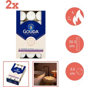 Gouda - Waxinelicht - 45 stuks per verpakking - Doos - Voordeelverpakking - 90 stuks - 2 verpakkingen