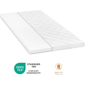 sleepling Comfortschuim topper 100 x 200 x 6 cm | orthopedische matras topper | stevig & vormvast | voor alle matrassen en bedden | Made in EU | Ökotex | wasbaar op 60 graden | wit