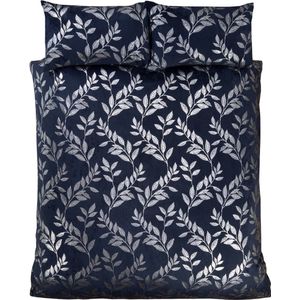 Dekbedovertrek Como navy - Blended katoen - Lits-jumeaux - 230x220 cm - 2st. 50x75 cm - Kussenslopen