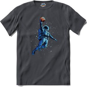 Astronaut Met Basketbal | Ruimte - Astronaut - Basketbal - T-Shirt - Unisex - Mouse Grey - Maat L