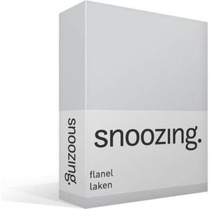 Snoozing - Flanel - Laken - Eenpersoons - 150x260 cm - Grijs