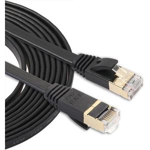 By Qubix internetkabel - 3m cat 7 Ultra dunne Flat Ethernet netwerk LAN kabel (10.000Mbps) - Zwart - UTP kabel - RJ45 - UTP kabel