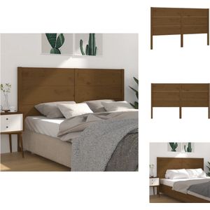 vidaXL Houten Hoofdeinde - Rustieke Charme - 206 x 4 x 100 cm - Honingbruin - Bedonderdeel