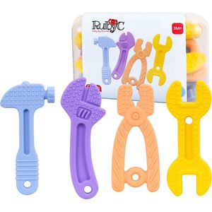 RubyC Bijtspeeltje Set Gereedschap Tools Bijtspeelgoed Baby - Bijtring - Peuter - Kind - Kids - Cadeau - BPA vrij - Sinterklaas - Schoencadeau