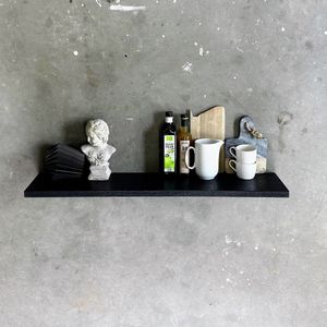 GoudmetHout - Zwevende wandplank - Blinde montage - eiken - 40 x 20 cm - zwart eiken - zwevende boekenplank - Incl. bevestiging