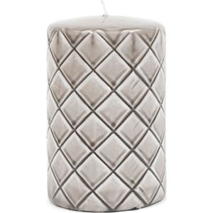 Riviera Maison Kaarsen - Stompkaarsen - Pillar Candle Diamond 9.5x15 - Beige - 1 Stuks