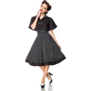 Belsira - 50050 Polkadot Swing jurk - L - Zwart