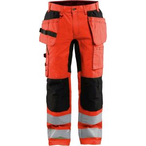 Blaklader 1552 Reflecterende Werkbroek Stretch Rood/Zwart