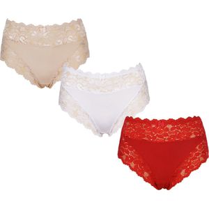 3-Pack Dames tailleslips JC met kant H805 ass. Maat XXL