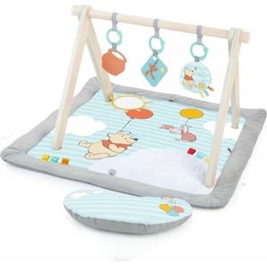 DISNEY BABY Winnie de Poeh speelkleed, Opvouwbare houten speelboog, Multisensorieel speelgoed