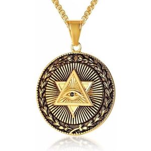 Heren ketting Mendes Edelstaal Eye Of Providence Amulet