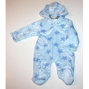 Pyjama met hoedje ""sterretjes"" blauw - 0-3 maanden