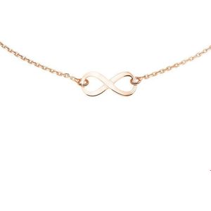 The Jewelry Collection Ketting Infinity 1,4 mm 41 + 4 cm - Rosékleurig verguld