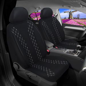 Autostoelhoezen voor Citroen Grand / C4 Spacetourer 2016 in pasvorm, set van 2 stuks Bestuurder 1 + 1 passagierszijde N - Serie - N708 - Zwart/witte naad