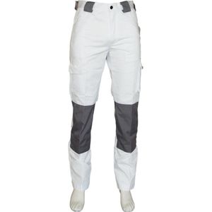 Yoworkwear Werkbroek katoen/polyester wit-grijs maat 40