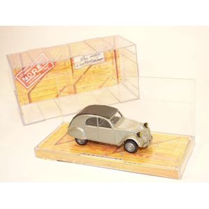 Citroën 2CV 1950 (Grijs) (8 cm) 1/43 Norev - Inclusief Showcase (Modelauto - Schaalmodel - Miniatuurauto)