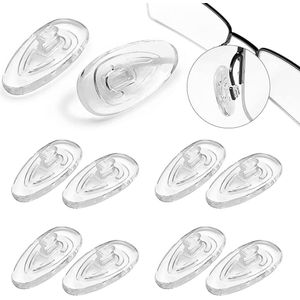 Trankielo 5 pairs nose pads soft silicone transparent slip stoppers glasses accessories long-lasting non-slip .