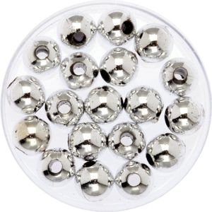 240x stuks sieraden maken glans deco kralen in het zilver van 8 mm - Kunststof reigkralen voor armbandjes/kettingen