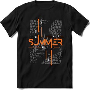Crazy Summer | TSK Studio Zomer Kleding  T-Shirt | Zilver | Heren / Dames | Perfect Strand Shirt Verjaardag Cadeau Maat M
