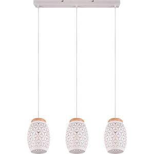 LED Hanglamp - Trion Dabi - E27 Fitting - 3-lichts - Mat Wit - Metaal