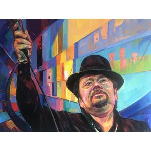 Alex L- Andre Hazes- Handgeschilderd(100%)- Origineel-Katoenen canvasdoek-80x100cm,3D