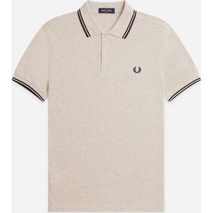 Fred Perry Twin tipped fred perry polo shirt- porridge marl brick anchor grey