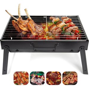 Barbecue Grill, Houtskool Grill Draagbare Vouwen BBQ Grill Barbecue Bureau Tafelblad Outdoor Roestvrij Staal Roker BBQ voor Picknick Tuin Terras Camping Reizen