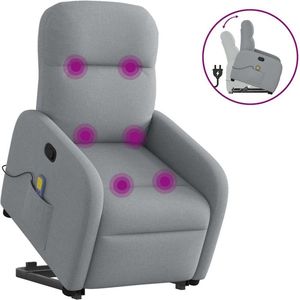 vidaXL Sta-op-massagestoel - Verstelbaar - Lichtgrijs