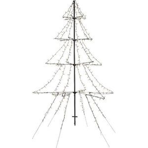 Kunst Kerstbomen - Led Light-up Cl Tw Tree Out Black/warm White 200cm-1200l
