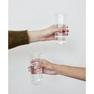 Viva Scandinavia - Hydratatie Classic Drinkglas hoog - Dubbelwandig - 0,32 liter - Set van 2 stuks - Transparant