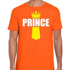 Koningsdag t-shirt Prince met kroontje oranje - heren - Kingsday outfit / kleding / shirt XL