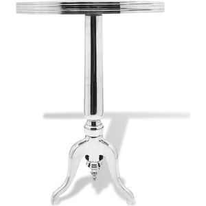 vidaXL Bijzettafel - Rond - Aluminium - Zilver Bijzettafel - Aluminum Tafellaar - Aluminium Bijzettafel - Kleine Tafel - Sidetable