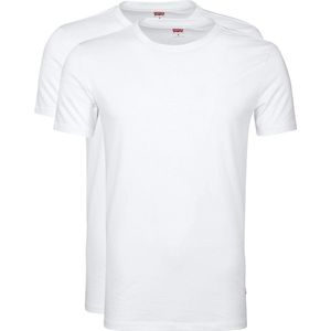 Levi's - T-shirt Ronde Hals Wit 2Pack - Heren - Maat XL - Slim-fit