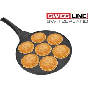 Swiss Line Pannenkoekenpan - Pancake Pan - 7/Crêpemaker - Voor Alle Warmtebronnen - Anti aanbaklaag - Zwart