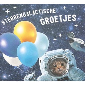 Depesche - Pop up muziekkaart met licht en de tekst ""Sterrengalactische groetjes!"" - mot. 027