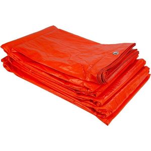 Afdekzeilwinkel - 4x5 oranje 100gr afdekzeil met zeilringen - bouwzeil